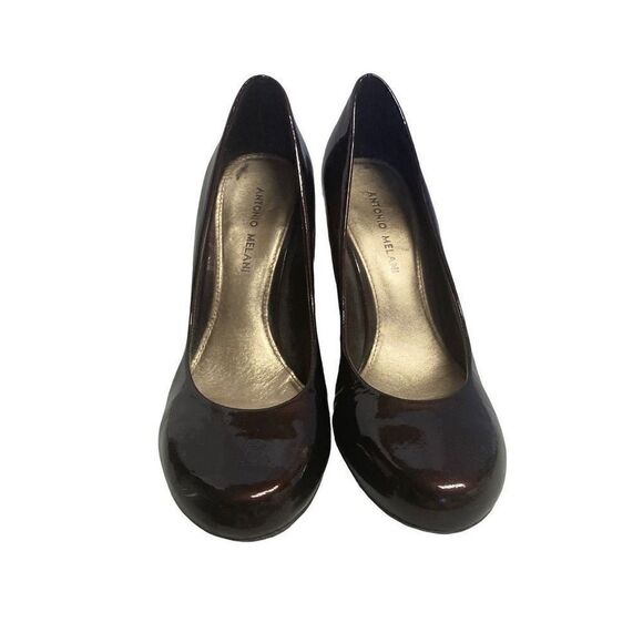 ANTONIO MELANI Women’s Burgundy/Brown Wedge Heels Size 8M - Picture 2 of 11